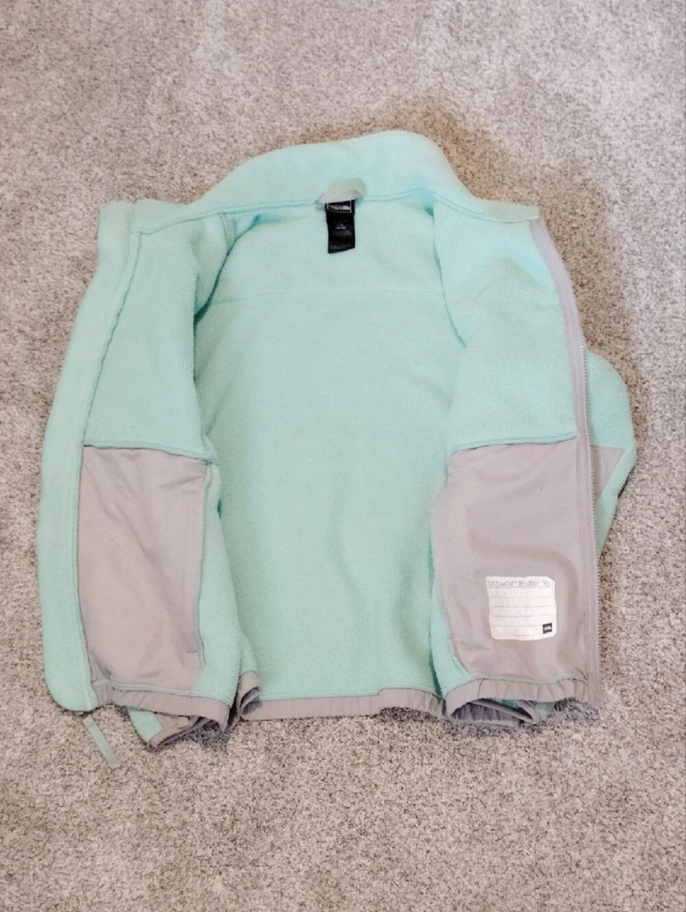 The North Face Kids Mint and Light Gray Full-Zip Fleece Jacket